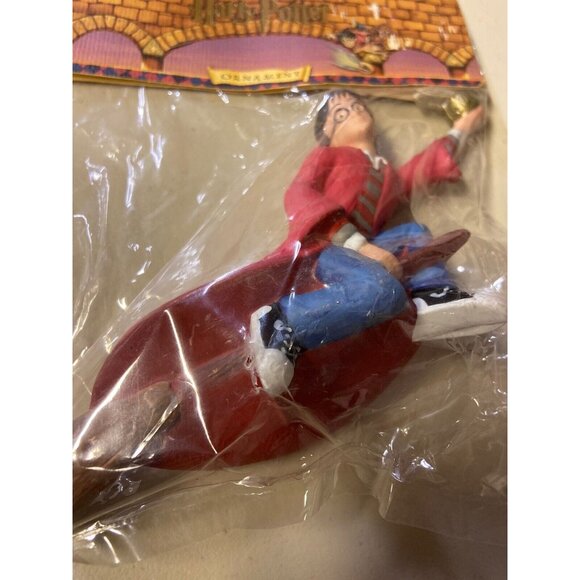 Harry Potter Ornament Flying On Broom Golden Snitch Kurt Adler Christmas 2001 - Picture 2 of 9